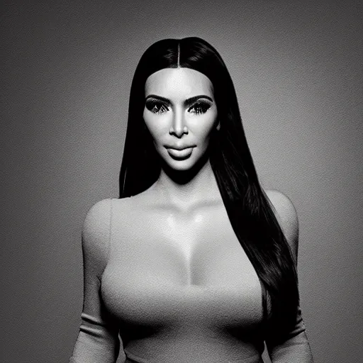 Prompt: kim kardashian faces eternal wisdom through rays of thought, cinematic lighting, dramatic, low contrast