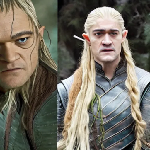 Prompt: Laurence Fishburne as Legolas