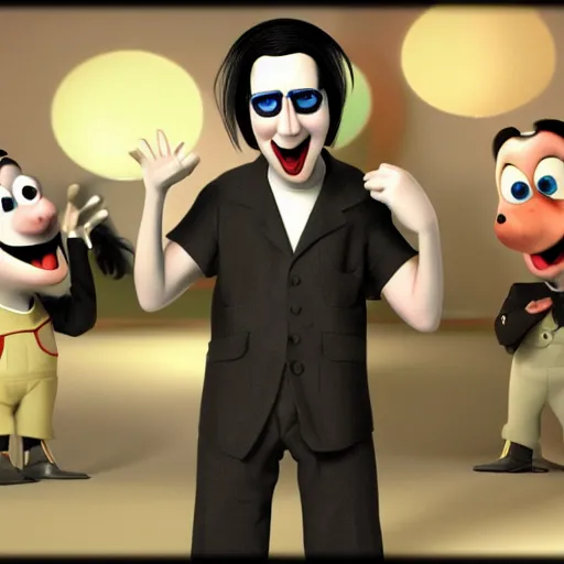 Image similar to marilyn manson as a pixar disney character from up 2 0 0 9 unreal engine octane render 3 d render photorealistic