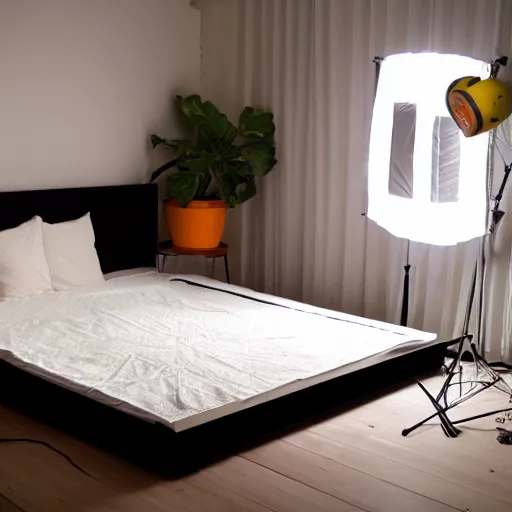 Image similar to a bed made out naan roti porota ikea style studio lighting