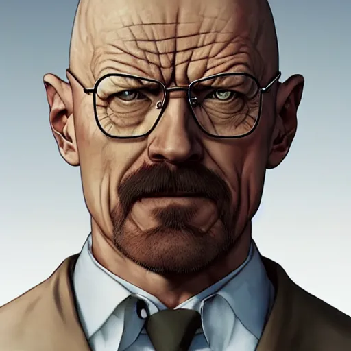 Image similar to walter white as a street fighter character, cg animation, capcom, realistic, character select portrait, by artgerm, greg rutkowski, alphonse mucha, 3 d