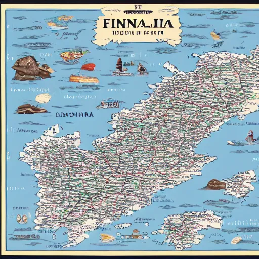 Image similar to super detailed map of finland