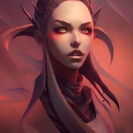 Image similar to a portrait of a beautiful vampire ninja, concept art by pete mohrbacher and wlop and artgerm and guweiz and ilya kuvshinov, digital art, highly detailed, intricate, sci - fi, sharp focus, trending on artstation hq, deviantart, unreal engine 5, 4 k uhd image