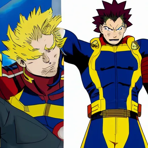 Image similar to chris pratt as all might from my hero academia