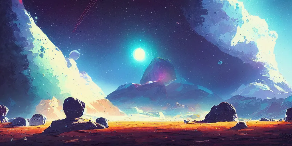 Image similar to asteroids by alena aenami