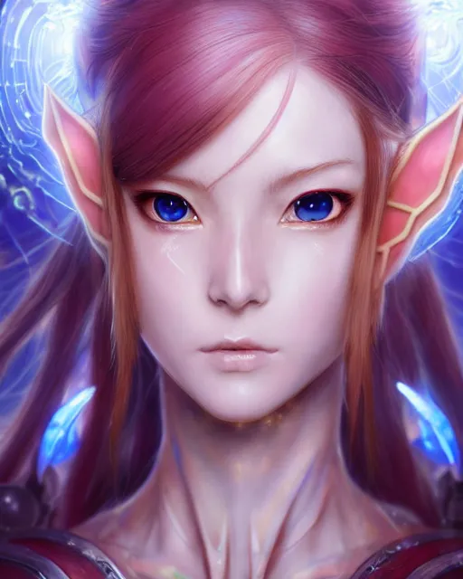 Image similar to art championship winner trending on artstation portrait of a goddess elven mecha warrior princess, portrait Anime as Flash girl cute-fine-face, pretty face, realistic shaded Perfect face, fine details. Anime. realistic shaded lighting by katsuhiro otomo ghost-in-the-shell, magali villeneuve, artgerm, rutkowski, WLOP Jeremy Lipkin and Giuseppe Dangelico Pino and Michael Garmash and Rob Rey head and shoulders, blue hair, matte print, pastel pink neon, cinematic highlights, lighting, digital art, cute freckles, digital painting, fan art, elegant, pixiv, by Ilya Kuvshinov, daily deviation, IAMAG, illustration collection aaaa updated watched premiere edition commission ✨✨✨ whilst watching fabulous artwork \ exactly your latest completed artwork discusses upon featured announces recommend achievement