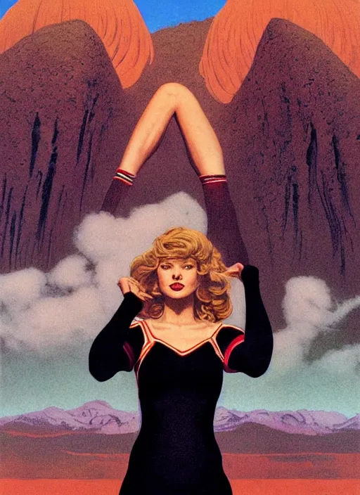 Prompt: portrait of talyor swift cheerleader, twin peaks poster art, from scene from twin peaks, by michael whelan, maxfield parrish, jeffrey catherine jones, artgerm, retro, nostalgic, old fashioned