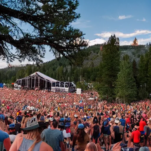 Image similar to a rock concert at a summer music festival in Colorado