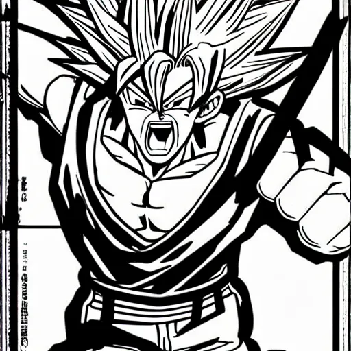 Image similar to highly detailed shonen jump goku powering up on toilet seat illustrated by constipated akira toriyama