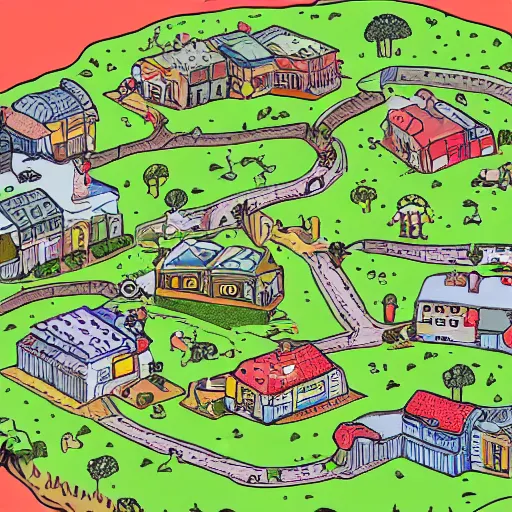 Image similar to sprawling utopia in the style of busytown