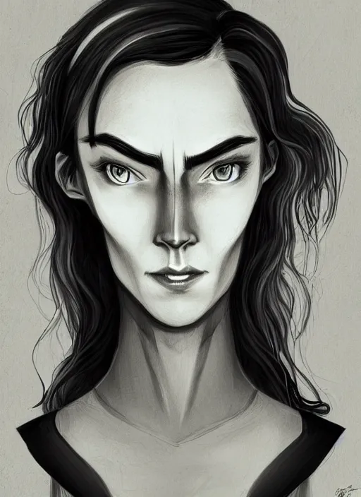 Image similar to a portrait of an arcane style character, head and shoulders, stylized, dramatic lighting by laura brouwers