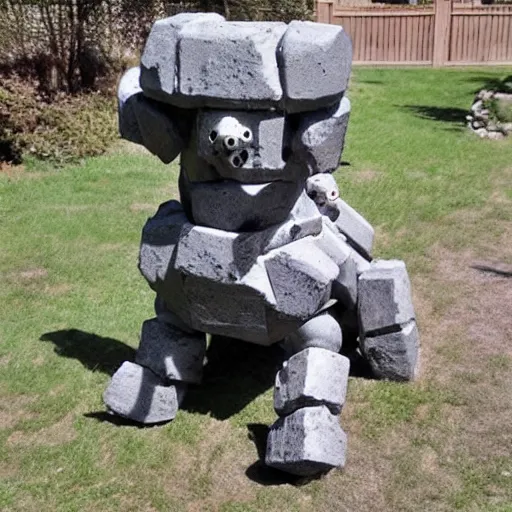 Image similar to hybrid of a cyborg dog and a stone golem.