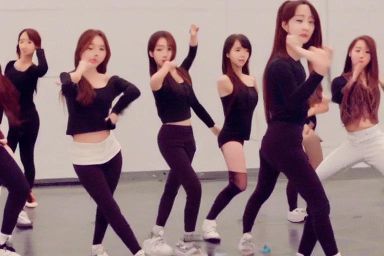 Image similar to a kpop girl group dance practice