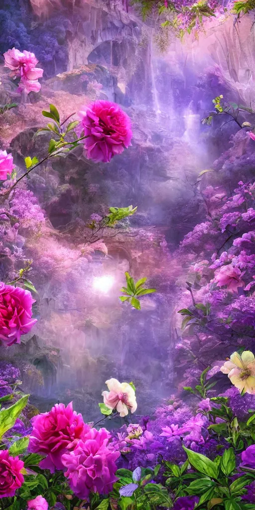 Prompt: enormously detailed hd photo of future flower wallpaper, fantasy matte painting, atmospheric lighting, highly detailed illustration, 8K detail post-processing