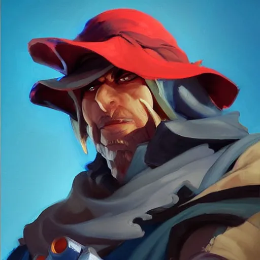 Image similar to greg manchess portrait painting of orko as overwatch character, medium shot, asymmetrical, profile picture, organic painting, sunny day, matte painting, bold shapes, hard edges, street art, trending on artstation, by huang guangjian and gil elvgren and sachin teng