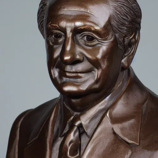 Image similar to bronze sculpture of piero angela