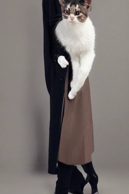 Image similar to cat wearing a formal overcoat leticia gillett