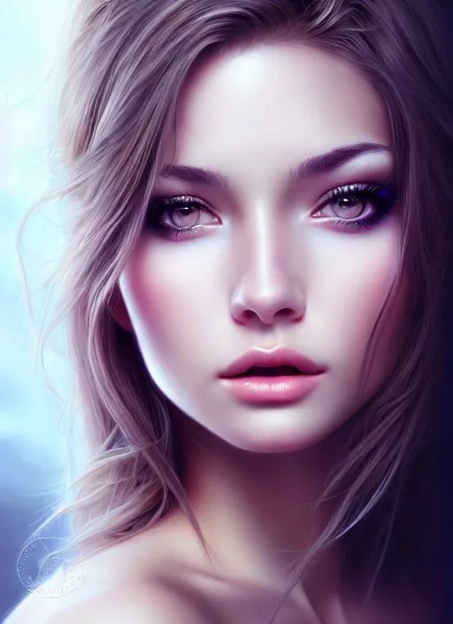 Image similar to a gorgeous female photo, professionally retouched, soft lighting, half body shot, realistic, smooth face, perfect eyes, symmetrical, wide angle, sharp focus on eyes, 8 k high definition, insanely detailed, intricate, elegant, art by artgerm