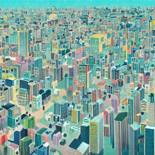 Image similar to a city by aya takano