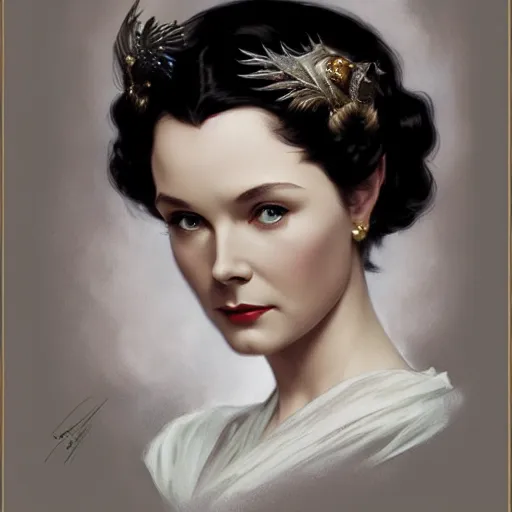 Image similar to Vivien Leigh in Gone With the Wind, D&D, fantasy, intricate, elegant, highly detailed, digital painting, artstation, concept art, matte, sharp focus, illustration, art by Artgerm and Greg Rutkowski and Alphonse Mucha