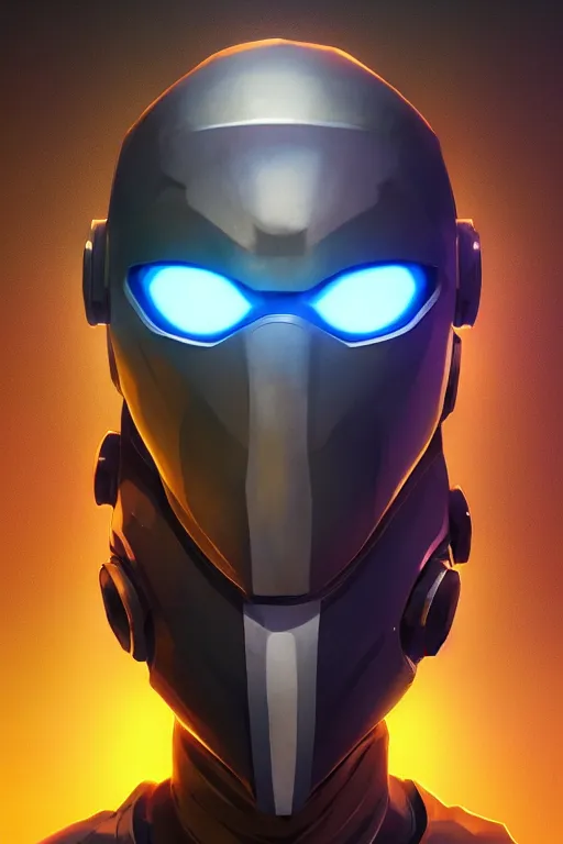 Image similar to epic mask helmet robot ninja portrait stylized as fornite style game design fanart by concept artist gervasio canda, behance hd by jesper ejsing, by rhads, makoto shinkai and lois van baarle, ilya kuvshinov, rossdraws global illumination radiating a glowing aura global illumination ray tracing hdr render in unreal engine 5