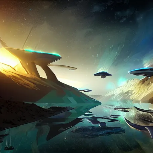 Image similar to futuristic planet, concept art, flying cars on the background