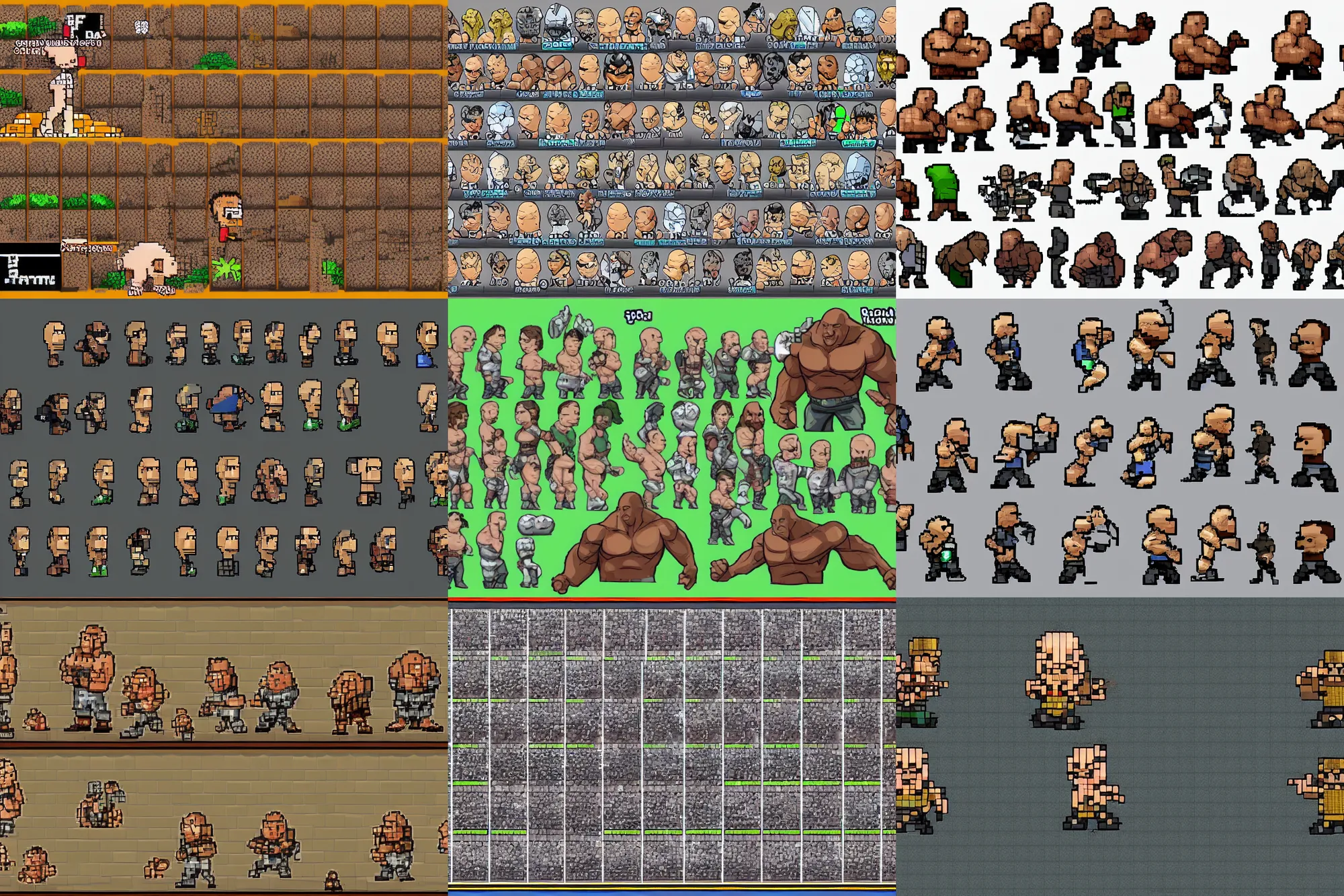 dwayne the rock johnson overworld sprite sheet rpg | Stable Diffusion ...