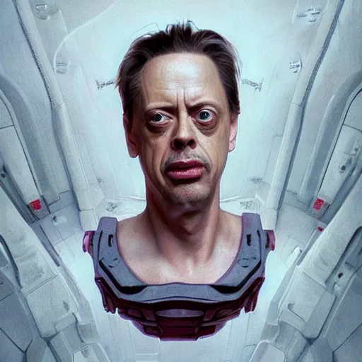 Image similar to hyperrealistic mixed media high resolution painting of a Steve Buscemi as the alien Kuato in Total Recall, stunning 3d render inspired art by István Sándorfi and Greg Rutkowski and Unreal Engine, perfect symmetry, dim volumetric lighting, 8k octane beautifully detailed render, post-processing, extremely hyper-detailed, intricate, epic composition, highly detailed attributes, highly detailed atmosphere, cinematic lighting, masterpiece, trending on artstation, very very detailed, masterpiece, stunning, flawless structure, lifelike texture, perfection,