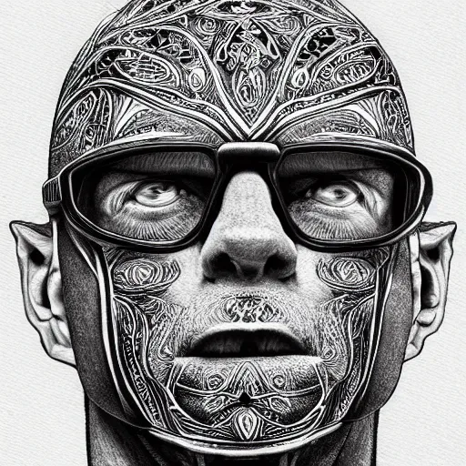 Image similar to john carmack, black ink on paper, trending on artstation, beautiful, intricate, detailed