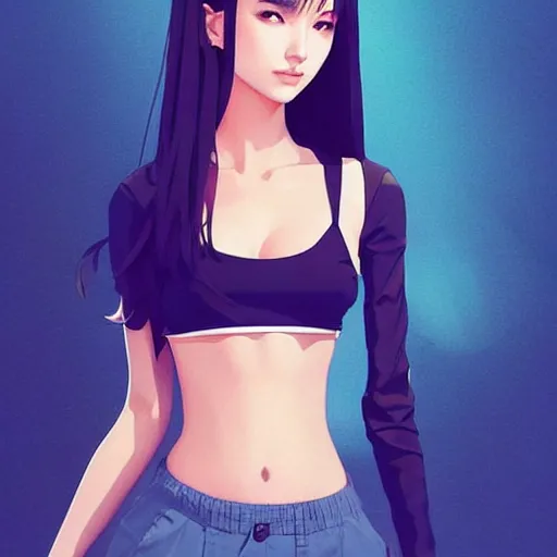 Image similar to a beautiful young japanese natalie portman alluring instagram model in crop top, by guweiz and wlop and ilya kuvshinov and artgerm, symmetrical eyes, aesthetic, gorgeous, stunning, alluring, attractive, artstation, deviantart, pinterest, digital art