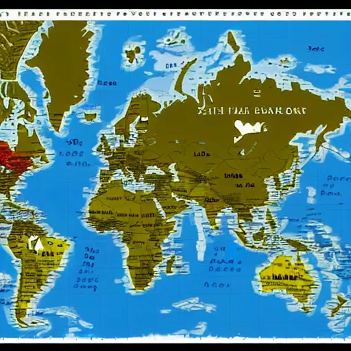 Image similar to world map after flood