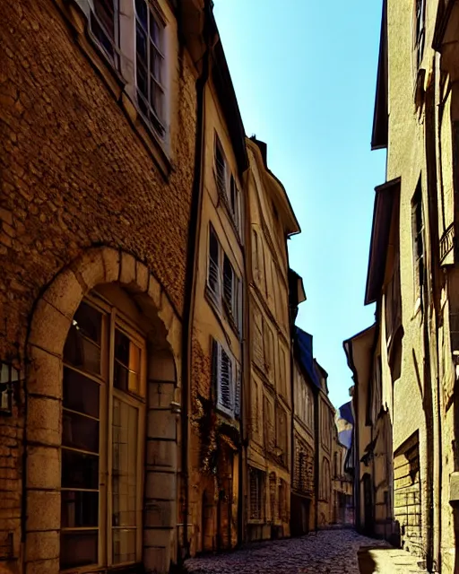 Image similar to old streets in the city of dijon, artstation