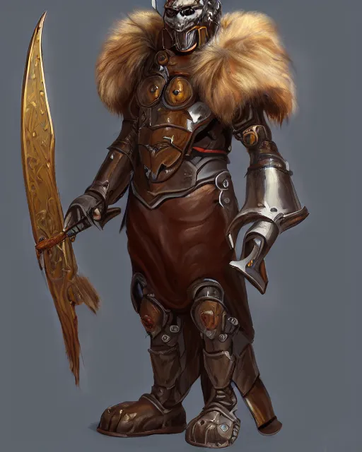 Image similar to a oil painting full body character portrait of a humanoid furry paladin / cleric in the style of moebius in the style of leonard boyarsky trending on artstation deviantart pinterest furaffinity detailed photorealistic highlights and shadow hd 8 k post - processing high resolution