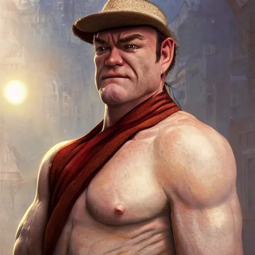 Prompt: david koechner as zangiff from street fighter, flexing, no shirt ultra realistic, concept art, intricate details, eerie, highly detailed, photorealistic, octane render, 8 k, unreal engine. art by artgerm and greg rutkowski and magali villeneuve and alphonse mucha