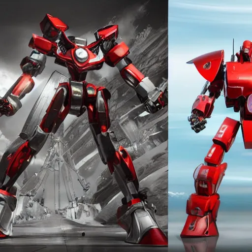 Image similar to DALL·E 2 versus Midjourney versus Stable Diffusion as giant robots