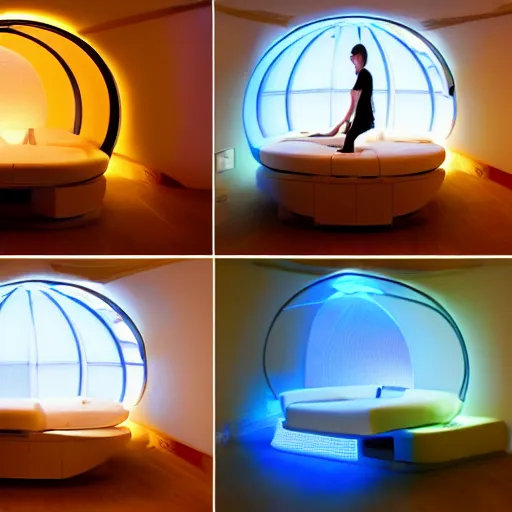 Image similar to cybernetic healing pods, diverse healing pods, humans in healing pods, from the side, floating bodies, wide wide angle, vivid, elaborate, highly detailed, beautiful lighting