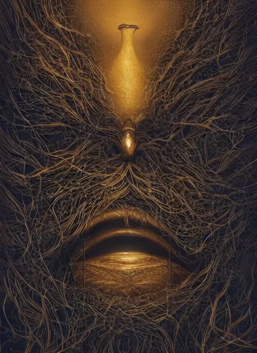 Prompt: golden leaves at frame border, creative!!! composition for a book cover, absurdly beautiful, ultrafine hyperrealistic detailed crow face by wlop and artgerm and greg rutkowski, intricate linework, sharp focus, smooth, octopath traveler, final fantasy, unreal engine, dramatic lighting, ethereal, 8 k