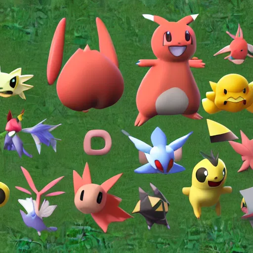 Image similar to pokemon that doesn't exist, 3 d rendered