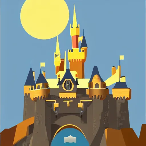 Prompt: sleeping beauty castle vector by james gilleard h 6 4 0