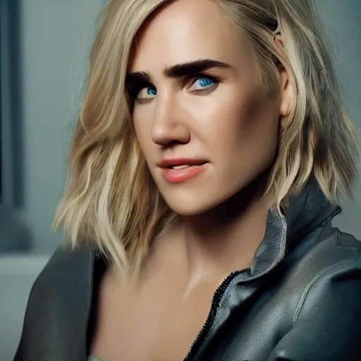 blonde hair Jennifer Connelly, realistic, photo