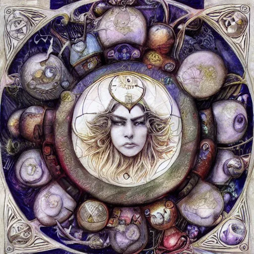 Image similar to aries zodiac artwork, mystic style, detailed, 8 k, symmetrical, by brian froud