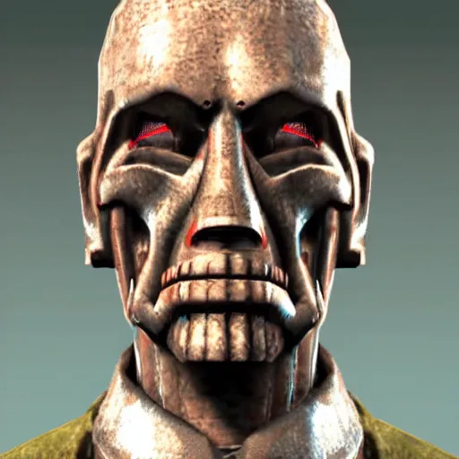 Image similar to fallout 4 character but rendered in n 6 4 graphics.