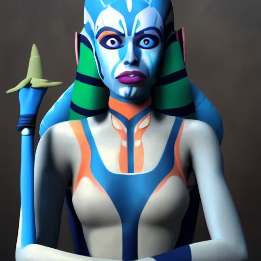 Image similar to ahsoka and aayla secura combined into one person, detailed, accurate, realistic, 4 k