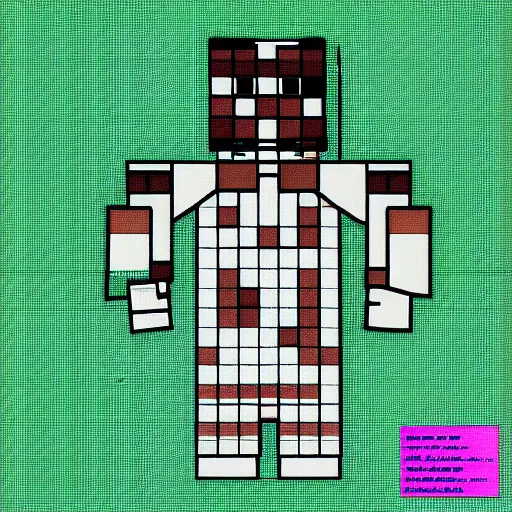 Prompt: anatomy cutaway of a minecraft creeper