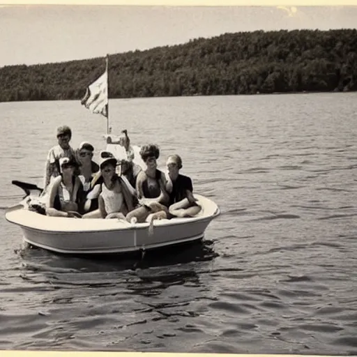 Image similar to found photo of family summer boating on lake champlain