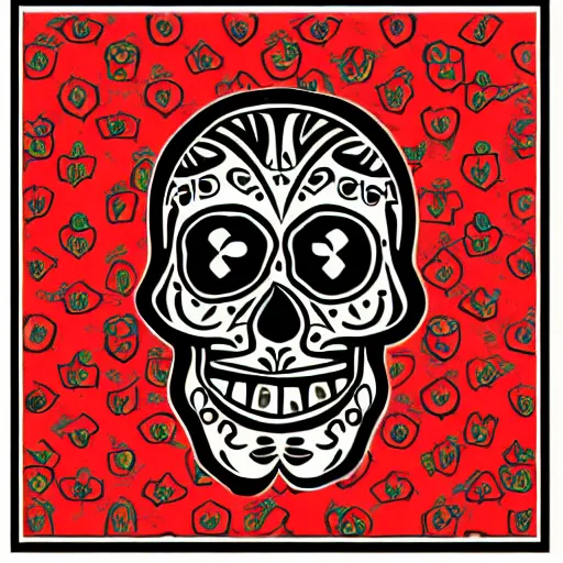 Image similar to a small vector tattoo design. tribal. sugar skull.