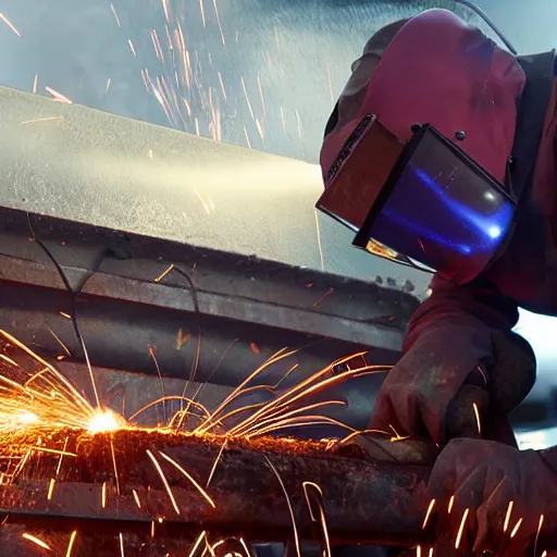 Image similar to terrible welding, 4k, cinematic