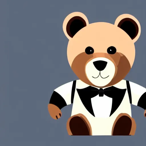 Prompt: a cartoon bear wearing a tuxedo, cinematic, realistic