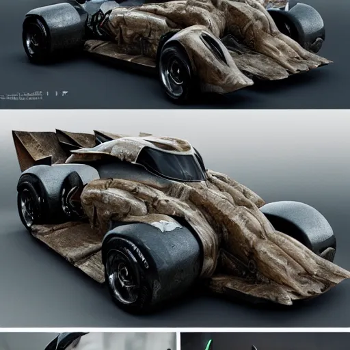 Image similar to the batmobile as a truck, au naturel, hyper detailed, digital art, trending in artstation, cinematic lighting, studio quality, smooth render, unreal engine 5 rendered, octane rendered, art style by klimt and nixeu and ian sprigger and wlop and krenz cushart