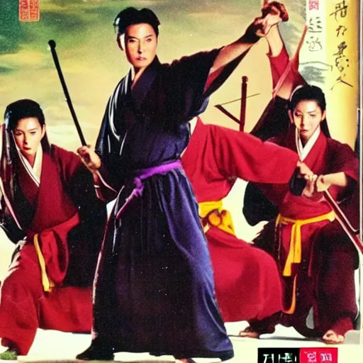 Prompt: wuxia, xianxia, shenmo fantasy, xuanhuan fantasy, martial artist, qi blast, 1 9 8 3 cinematic movie, hong kong movie